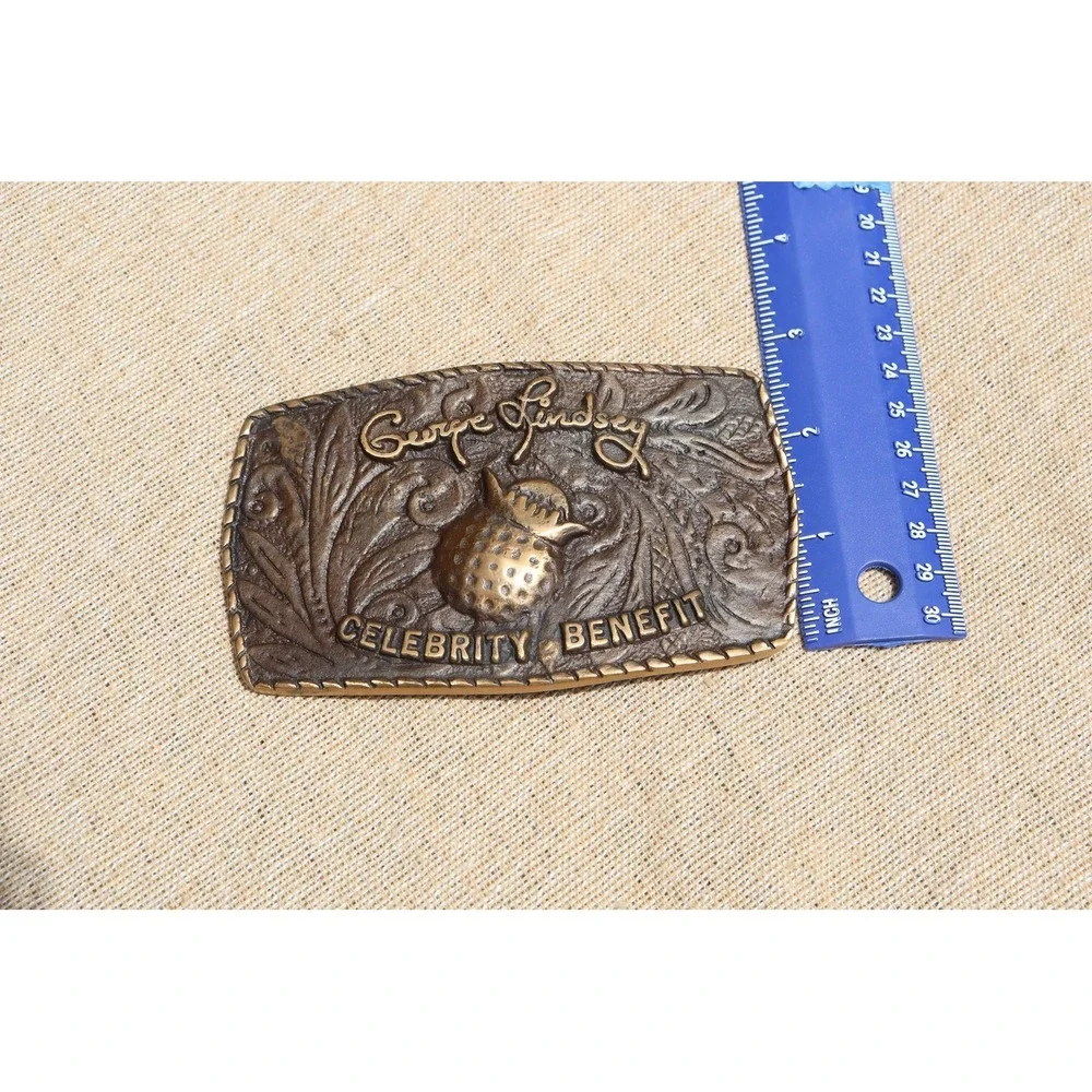 Vintage George Lindsey Celebrity Benefit Belt Buckle and Program Guide